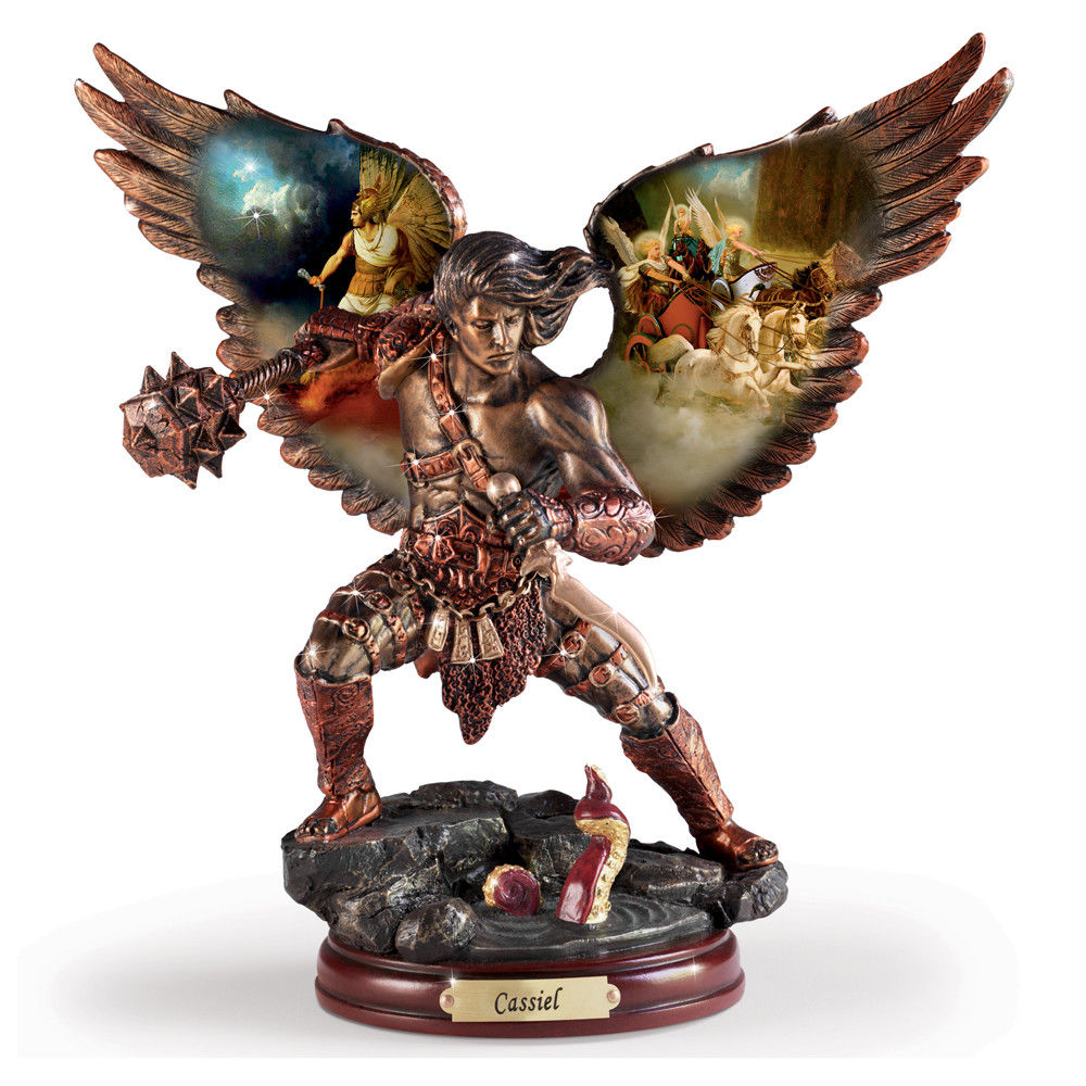 CASSIEL-SPEED-OF-GOD-Bronze-Archangel-Figurine-Bradford-Exchange-Angel-1328...