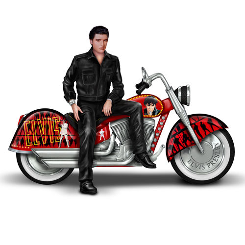 Elvis Riding with the King Motorcycle  Figurine Bradford Exchange