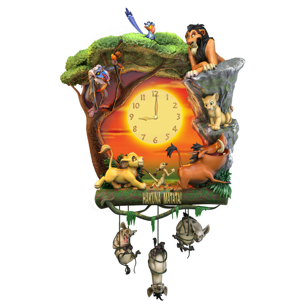 Disney Hakuna Matata Lion King Cuckoo Clock Bradford Exchange