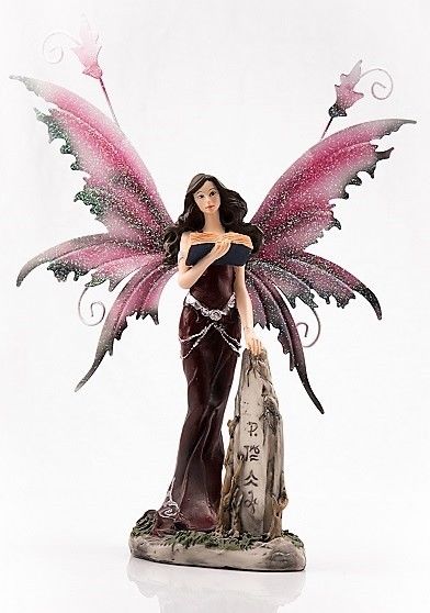 Blue Fairy with Mythic Stone  Legends of Avalon Figurine with Metal Wings 