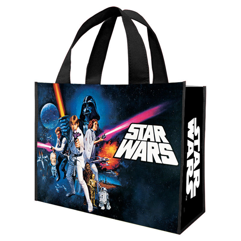 3-D Star Wars The Last Jedi LARGE reusable tote holographic lenticular gift bag 
